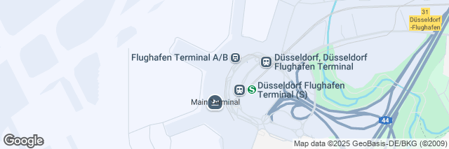 Google Maps Dusseldorf  Airport, Terminal Ring 1, Zentralgeb., 40474 Düsseldorf, Germany